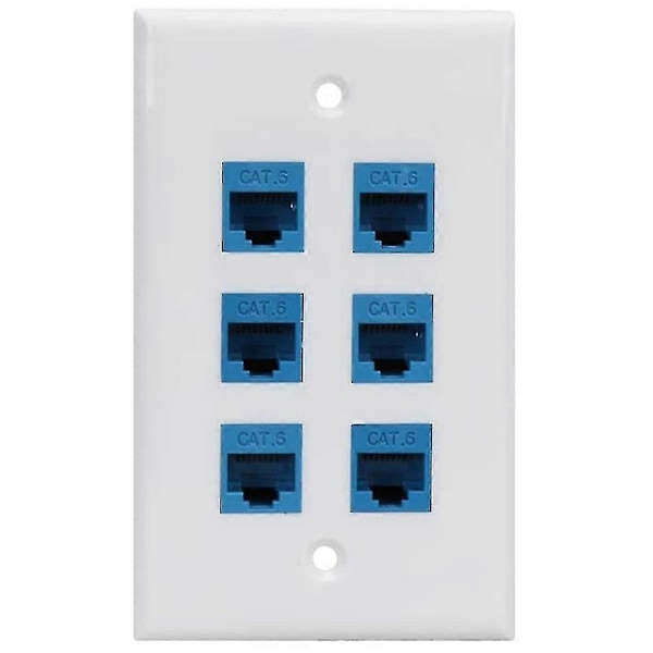 Cat 6 Ethernet Väggplatta 6 Portar, Ethernet Väggplatta Hona