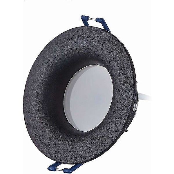 Sæt med 6 LED forsænkede spotlights komplet sort rund med GU10 pærer varm hvid modul 3000K 5W 430lm svarende til 50W IP20 dæmpbar, forsænket spotlight 68m