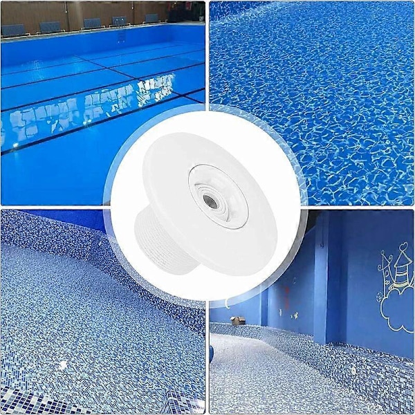 Poolmunstycke 12X7.5X5.9cm Vit, 360 Graders Roterande Pool Spa Jet Massage Munstycke för Poolvägg