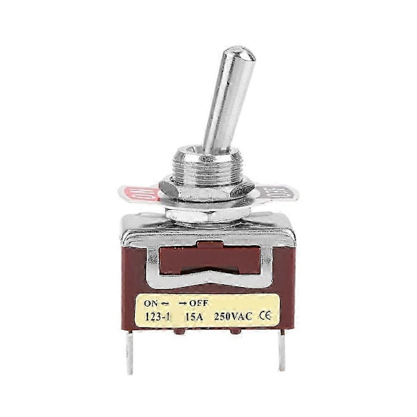 15A 250V Strömbrytare Momentan Vippströmbrytare 2 Stift 2 Positioner 12mm