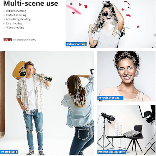 Baggrund (hvid) 3*3m Fotostudie Foldbar Muslin til Fotografering Video og Fjernsyn
