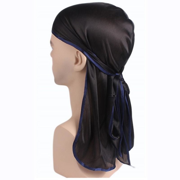 Herr Bandana Durag Huvudbonader Pirate Caps Wrap Hats Black Blue
