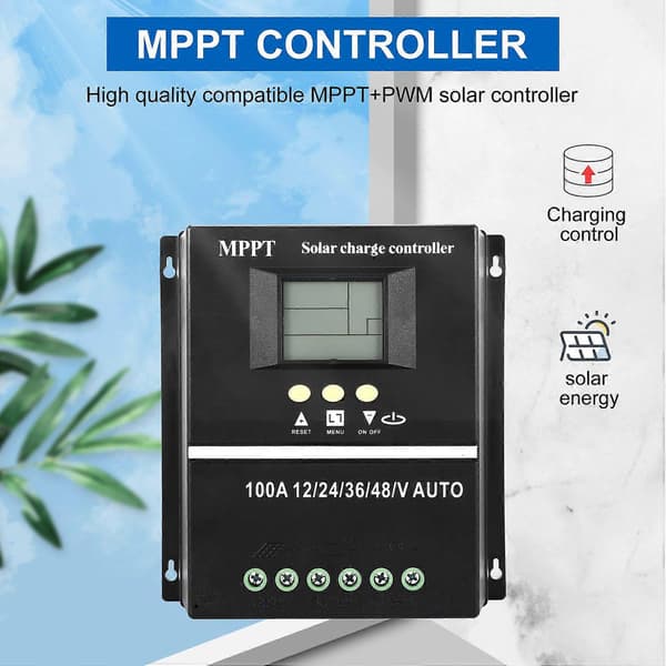 PWM 12V 24V 36V 48V AUTO Solcellepanel Ladekontroller Solcelle PV Batterilader med LCD MPPT Solar
