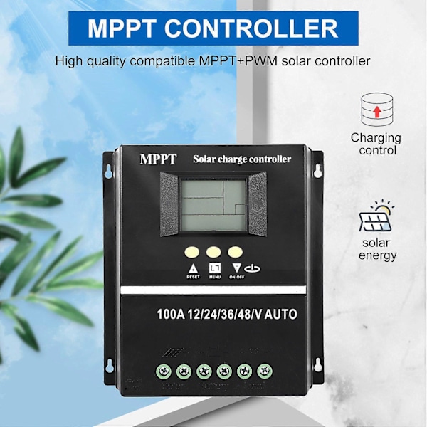 PWM 12V 24V 36V 48V AUTO Solpanel Ladecontroller Solar PV Batterioplader med LCD MPPT Solar