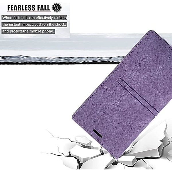 Fodral för iPhone 12 Pro Fodral med Korthållare lila PU Läder Plånboksfodral för Apple iPhone 6,1 Tum