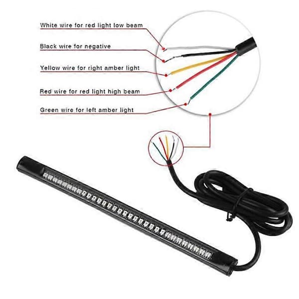 Multifunktionelt LED-motorcykelstribelys Bremslygte Baglygte Blinklys Nummerplade