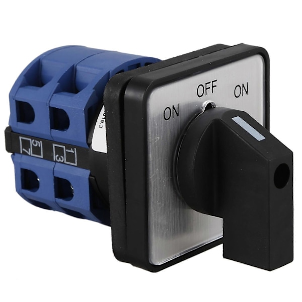 AC660V 25A 2-polet 3-positions momentan omskifter blå+sort
