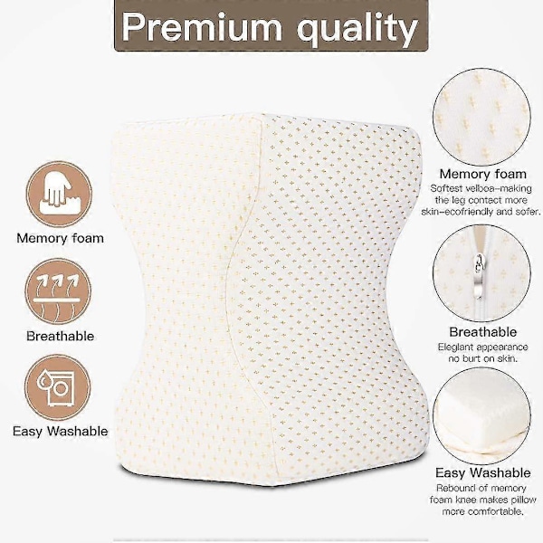 Ortopedisk knäkudde, ortopedisk benkudde med memory foam för sidosovare, avslappnande ortopedisk knäkudde idealiskt val för sidosömn