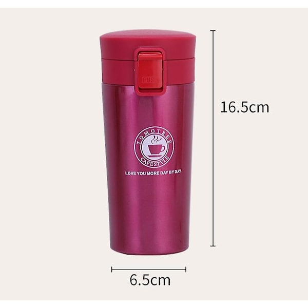 JUSCH Wekity Bounce Cover Kaffekop i rustfrit stål, dobbelt lag, stor kapacitet, bilkrus, feriegave, 500 ml (WZ1376), QINWEI-606