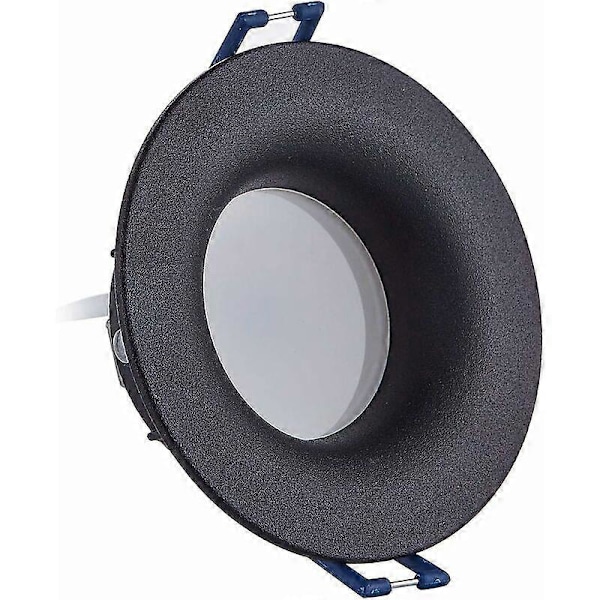 Sæt med 6 LED forsænkede spotlights komplet sort rund med GU10 pærer varm hvid modul 3000K 5W 430lm svarende til 50W IP20 dæmpbar, forsænket spotlight 68m
