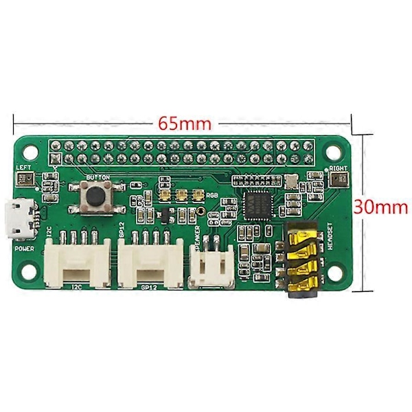 ReSpeaker 2-Mics Pi Hat Raspberry Pi 4 Model B:lle, Äänimoduuli, Kaksi Mikrofonia Raspberrylle