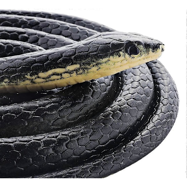 Realistinen kumikäärme Musta mamba -käärmelelu, joka näyttää aidolta, kepponen musta mamba -käärme, 132 cm pitkä