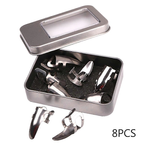 8 st/förpackning Tumplektrum Set för Nagelgitarrplektrum För Gitarr Bas Banjo