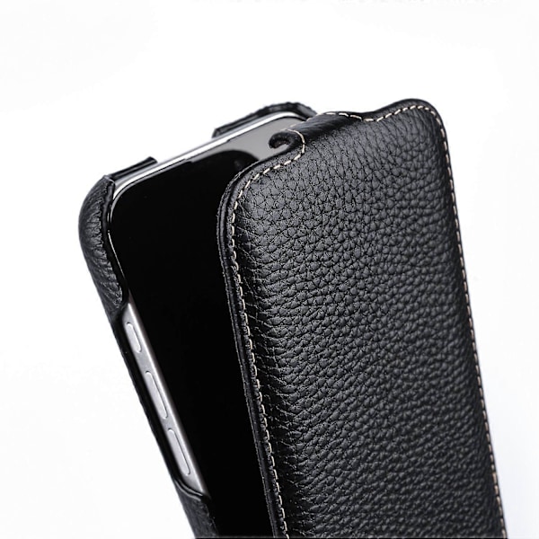 MELKCO Magnetiskt Telefonfodral för iPhone Vertikalt Flip Läder + PC Stötsäkert Skyddsfodral - Grön Red 13 Pro Max
