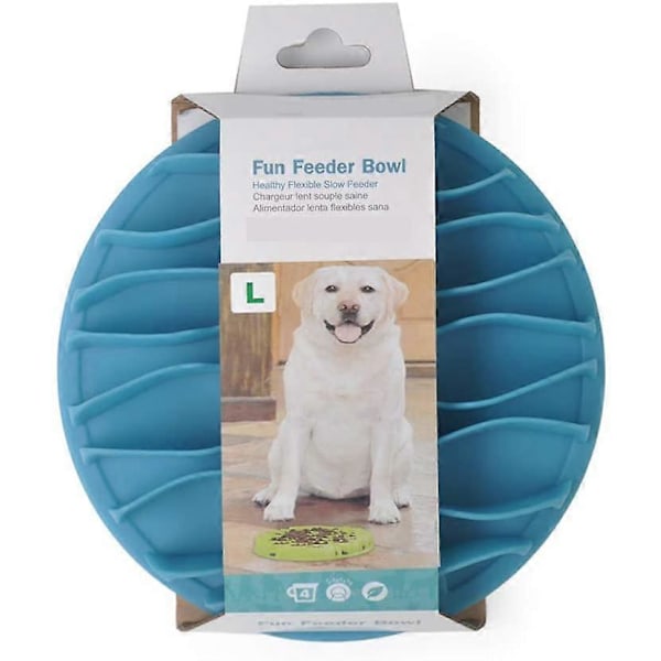 Hund, Skål til langsom fodring til hunde og katte, skridsikker - Fremmer sund spisning og langsom fordøjelse