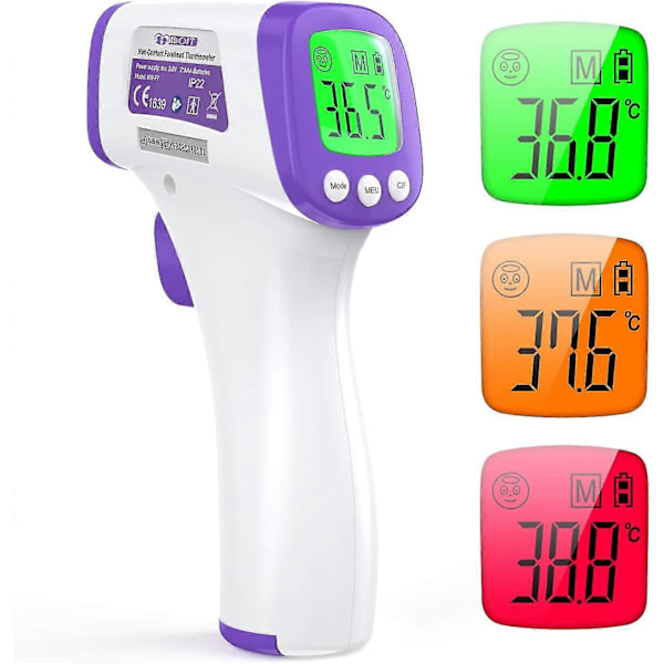 Pande Termometer Infrarød Voksen Termometer, Berøringsfrit Termometer, LCD Display, Hukommelsesfunktion, Infrarødt Termometer Til Barn, Voksen, Objekt
