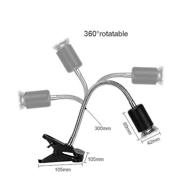 x50w uva uvb pærer, reptillampe opvarmet skildpaddelampe med lang base 360 rotation