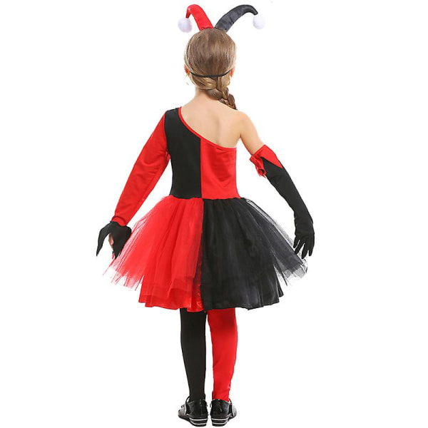 Carnival Halloween Förälder-barn Klassisk clowndräkt Film Crazy Naughty Harlequin Playsuit Cosplay Fancy festklänning Girl S