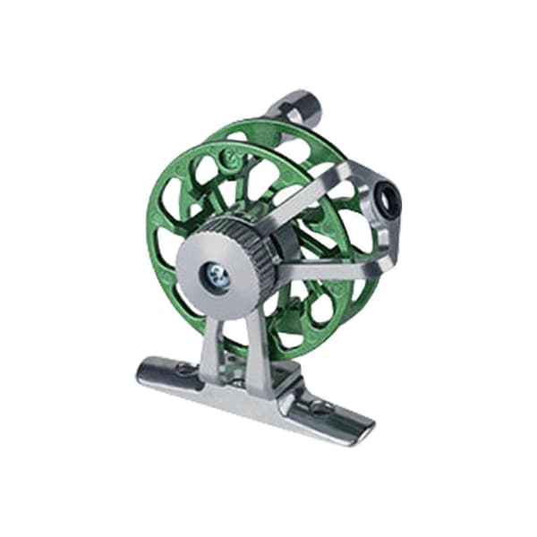 Aluminiumrullar Flugfiskerullar för Öring Gädda Kraftiga Vinterisfiskerullar Flugrullar Grön med bas Green with base