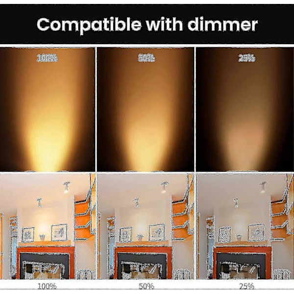 Förpackning med 8 Halogenlampor Gu5.3 Mr16 35w 12v Dimbar - Varmvit 2800k, 400 Lumen, Glasskydd s20241224960