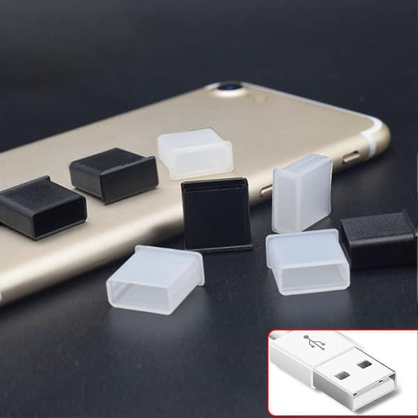 USB-suojus pölysuojattu PE Mini USB-A -suojaholkki U-levylle White