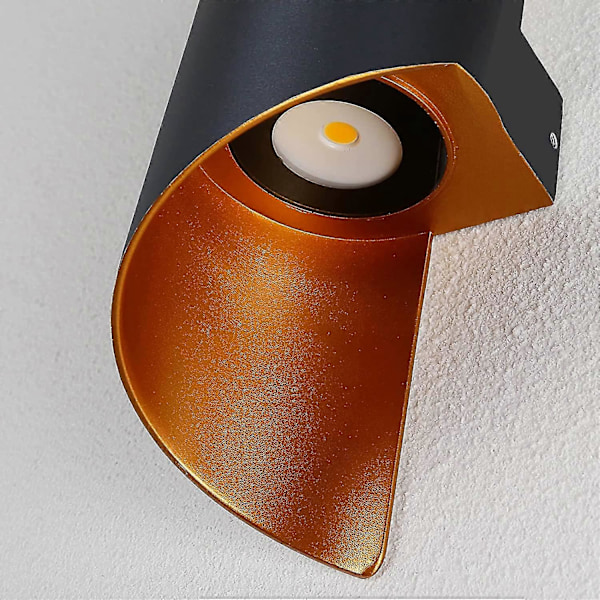 Moderne Indendørs Væglampe 10w Udendørs Spiral Op Ned Metal 3000k Varm Hvid Led (sort)