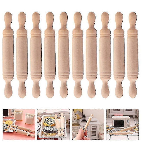 30 stk. Mini Tilbehør Miniature Træ Kagerulle Miniature Dekor Lille Håndværk Kagerulle Lille Kagerulle
