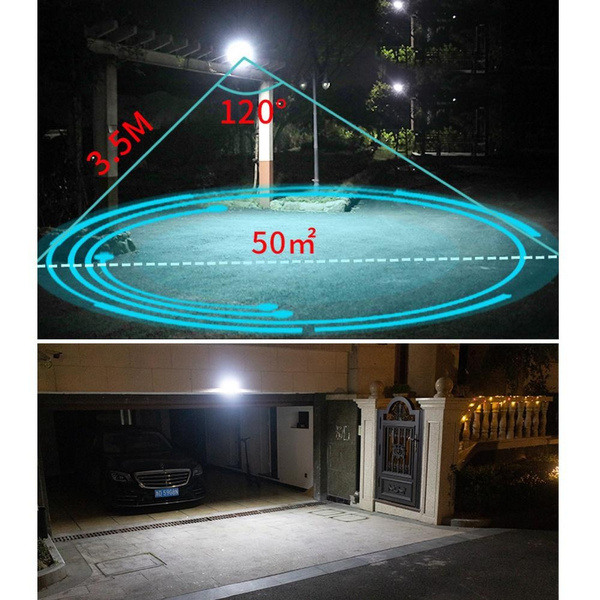 Uppgraderad 1/2PACK 4000W LED Roterbar Solar Vägglampa Vattentät Rörelsesensor för Gatubelysning 2PCS