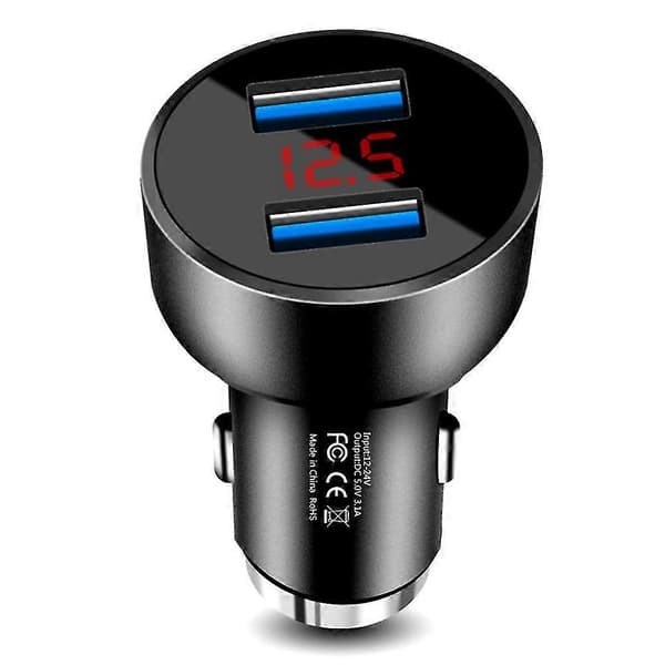 Multifunktionel Biloplader Dobbelt USB QC 3.0 Universal Cigarettænder