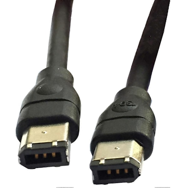 Sort Ieee 1394 Firewire 400 til Firewire 400 kabel, 6 Pin/6 Pin Han / Han - 10 Ft