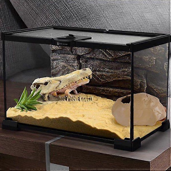 Fisk Skjulested Stein Grotte Akvarium for Skilpadde Reptil Skjul Habitat Ly Dekorasjoner Øgle Slange Gjemmested Terrarium Ornament