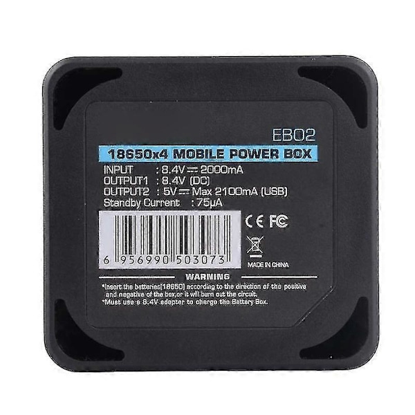 8.4v Vanntett USB 4x 18650 Batterioppbevaringsboks egnet for Sykkel LED Smarttelefon