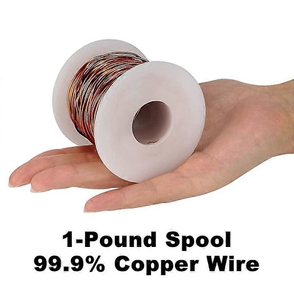 99,9 % mykglødet kobbertråd, 16 Gauge/ 1,3 mm diameter, 127 fot / 39 m, 1 pund spole
