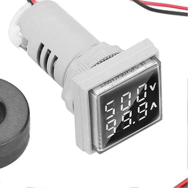 LED Digital Display AC Spänning Ström Mätare Indikator 22mm 0-100A Mätare Indikator (vit)