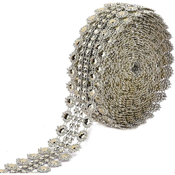 2 st Akryl Rhinestone Band Glittrande Bandrullar för Bröllopstårtor DIY Konst Hantverk Dekorationer