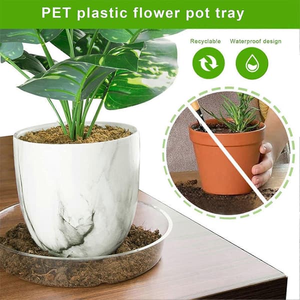 10 stk. gennemsigtige underskåle til planter, runde, ikke let deformerbare, klare 6inch