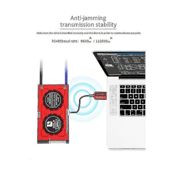Bms Usb-Uart-tiedonsiirtoprotokolla tietokoneelle Lifepo4-Lto-akulle 4S–32S Smart Bms Uart -kaapeli-