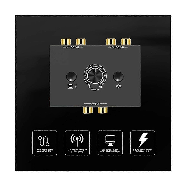 2 Ind 1 Ud 1 Ind 2 Ud Hurtig Audio Switcher Lydstyrkekontrol Controller til Multi-Enhedsforbindelse