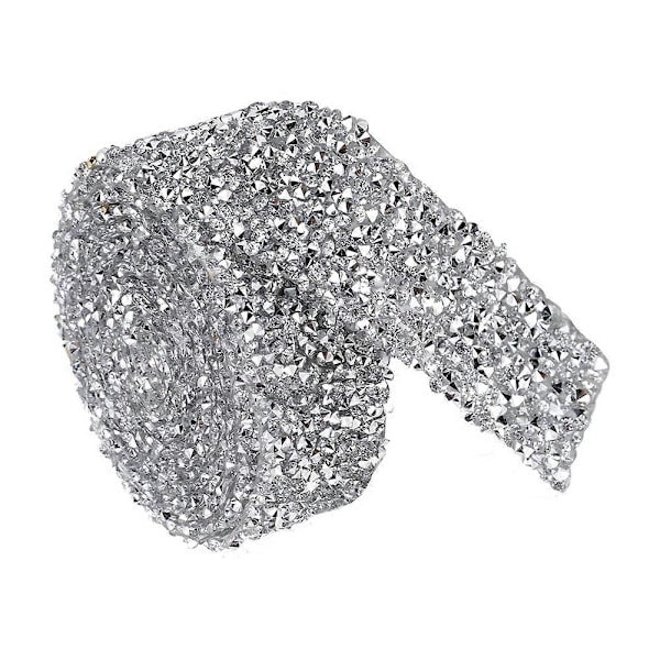 Strasskedja Värmefix Resin Diamant Mesh Band 180cm för Bröllopsklänning Bälte Dekoration