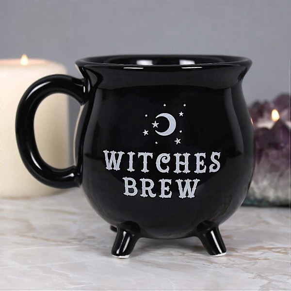Heksebryg Kedel Krus, Gotisk Sort Kaffekrus, Tekopper Halloween Gaver til Fødselsdag Jul og Nytår
