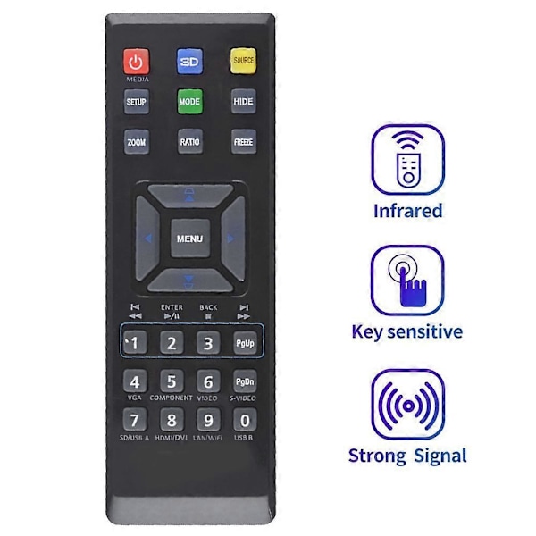 Erstatningsfjernkontroll for Acer Projektor V12S AS211 P1283 M413 PE-X42 V12X AX316 P1283N
