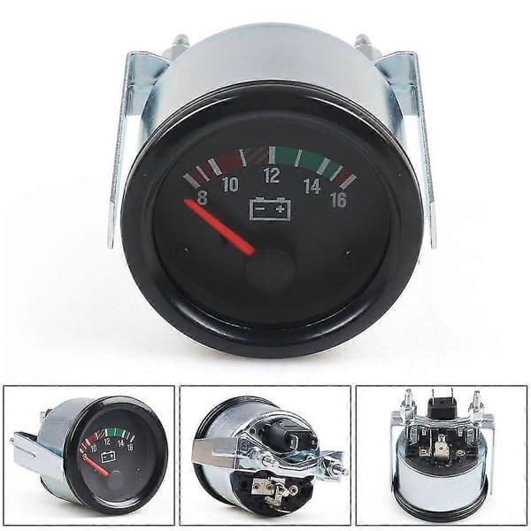 2\" 52mm Bil Voltmeter Pointer 12v /24v Volt Måler Spenningsmåler Gult Lys Bilmåler