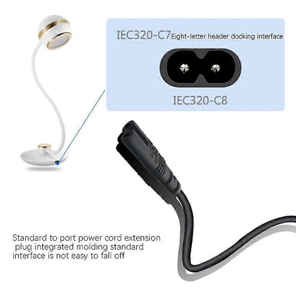 Hane till C7 Hona Konverter Adapterkabel för PDU UPS Vattenkokare (2.0M)