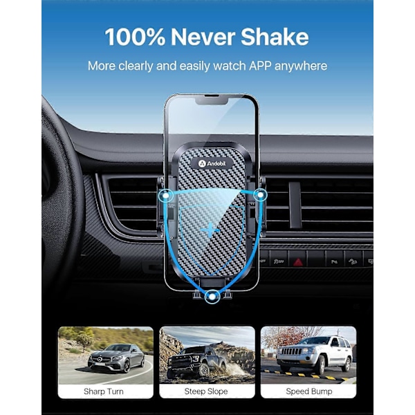 Biltelefonhållare [2024 Uppgraderad] Smartphone Luftventilhållare Enkel Klämma Handsfree Kompatibel med iPhone 12 13 14 15 Pro Max 6 7 8 X XR XS SE Sa