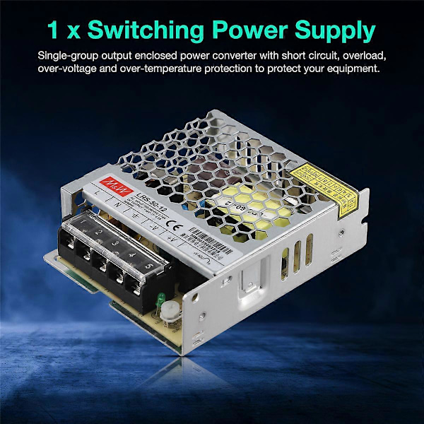 Mean Well LRS Switching Strømforsyning, LRS-50-12 50W 4.2A Transformator