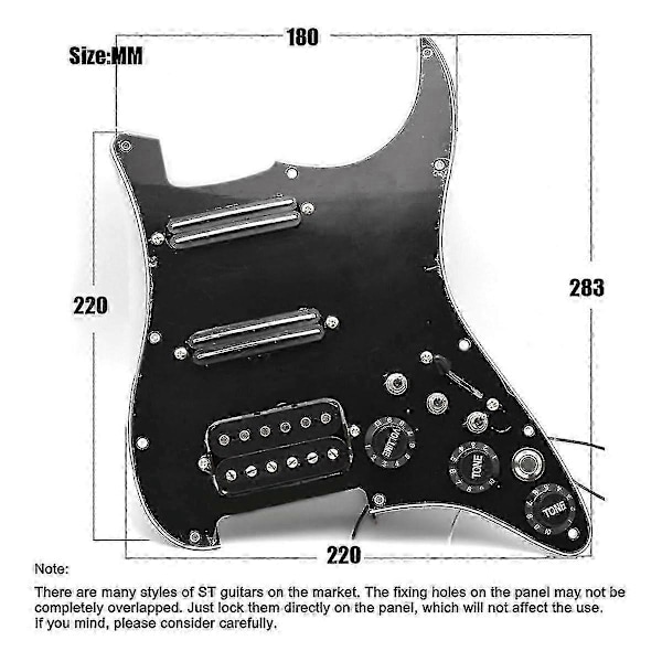 Elektrisk Gitarr Pickguard Pickup Med Singlecut-Koppling Förladdad Gitarr Pickguard För Strat G