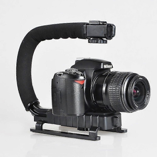 DSLR / speilløs / Action Camera videokamera telefonstabilisator 3-sko 2-hånds videoholder rigg lav posisjon skytefeste 1 stk - svart