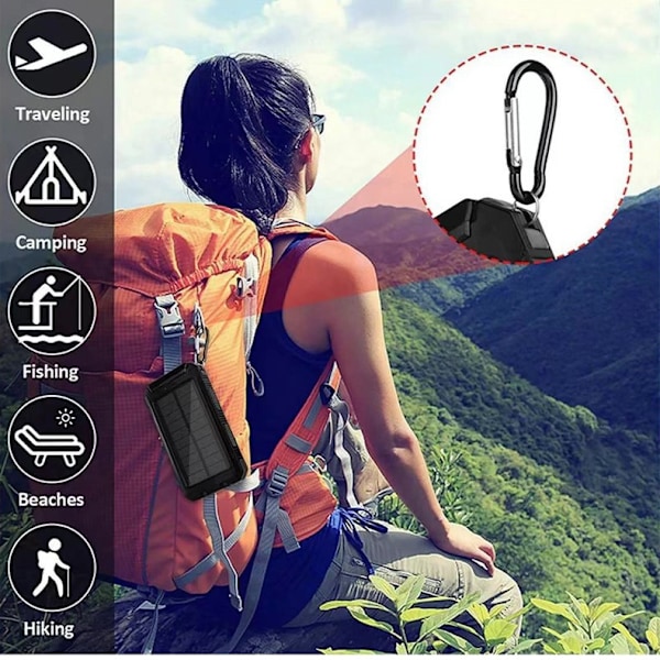 Aurinkolaturi 20000mAh Power Bank - Langaton Kannettava Laturi 2A USB C Nopea Lataus Ulkoinen Akku Puhelimille Tableteille