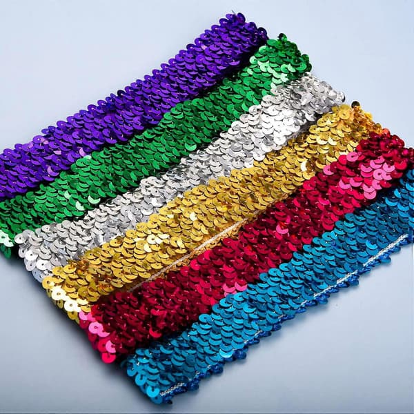 6 Stykker Sekvens Hodebånd Sports Glitter Hodebånd Elastisk Glitrende Bling Sport Hodebånd