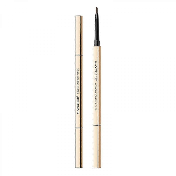 1 stk. Øjenbrynspen Lille Guld Chopsticks Dobbelthovedet Øjenbrynspen med Langtidsholdbar, Vandtæt, Svedafvisende, Lysebrun